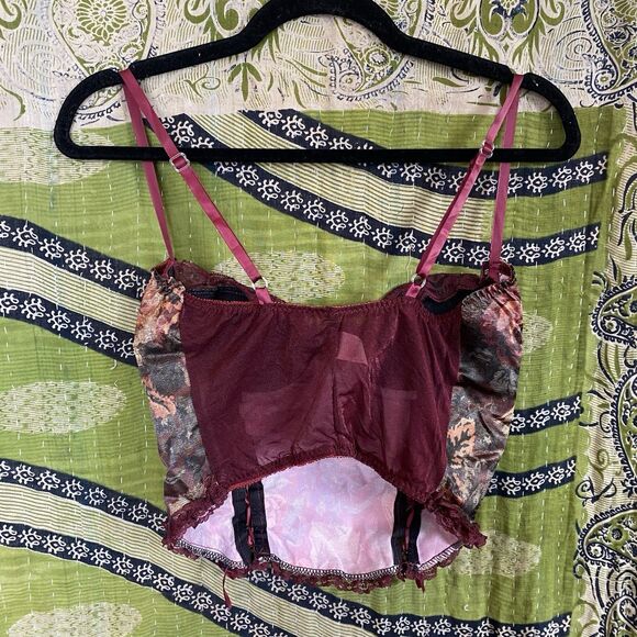 90s Frederick's of Hollywod Fairy Tapestry Corset/ Chiffon Shawl Set Size Small - Picture 11 of 16